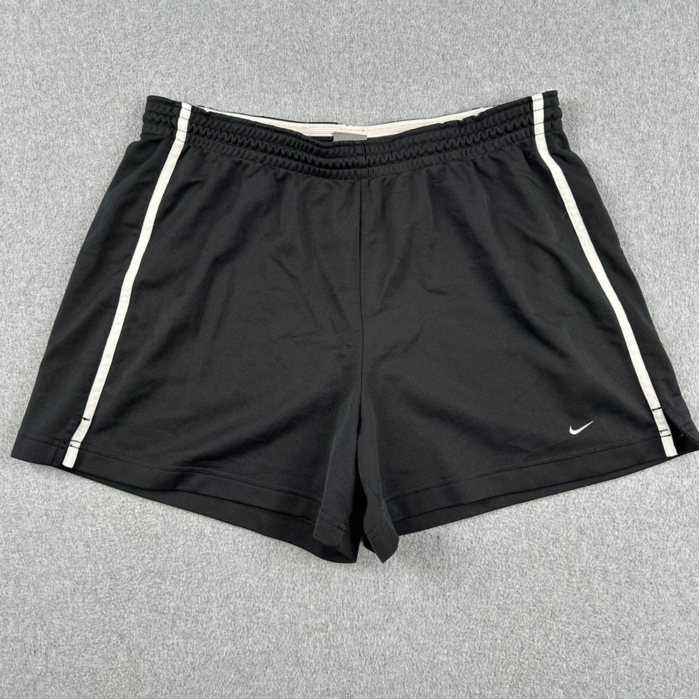 Nike Shorts Girls XL Black Athletic Running Side Stripe Swoosh Soccer Gym